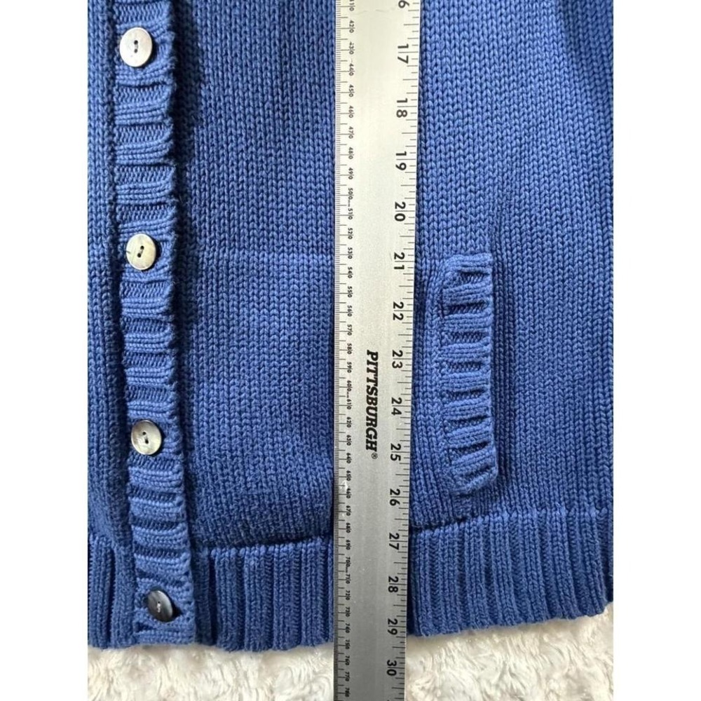 Lands End Womens Size XL Blue Shaker Knit Button Front Cardigan Sweater - Picture 4 of 7